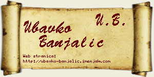 Ubavko Banjalić vizit kartica